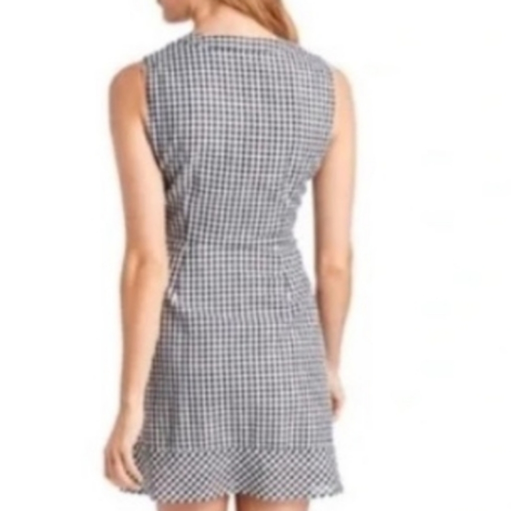 Vineyard VINES Sleeveless Black & White Gingham Tie-Waist Dress 16 - Picture 2 of 8